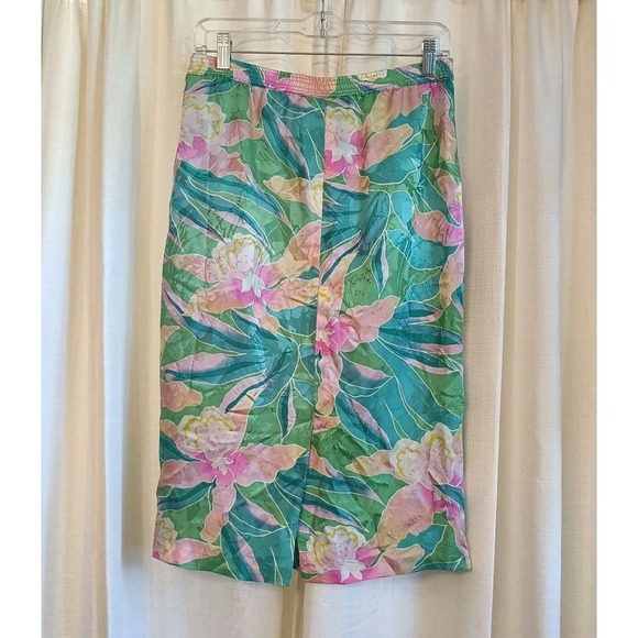 Anne Crimmins for Umi Collections Size 8 Floral 100% Silk Pencil Skirt Suit Vtg‎ - Picture 11 of 14